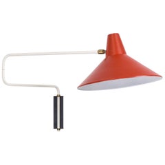 Red Swing Arm Wall Light by Anvia, 1960s
