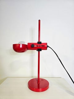 Red Table Lamp 80s Adjustable