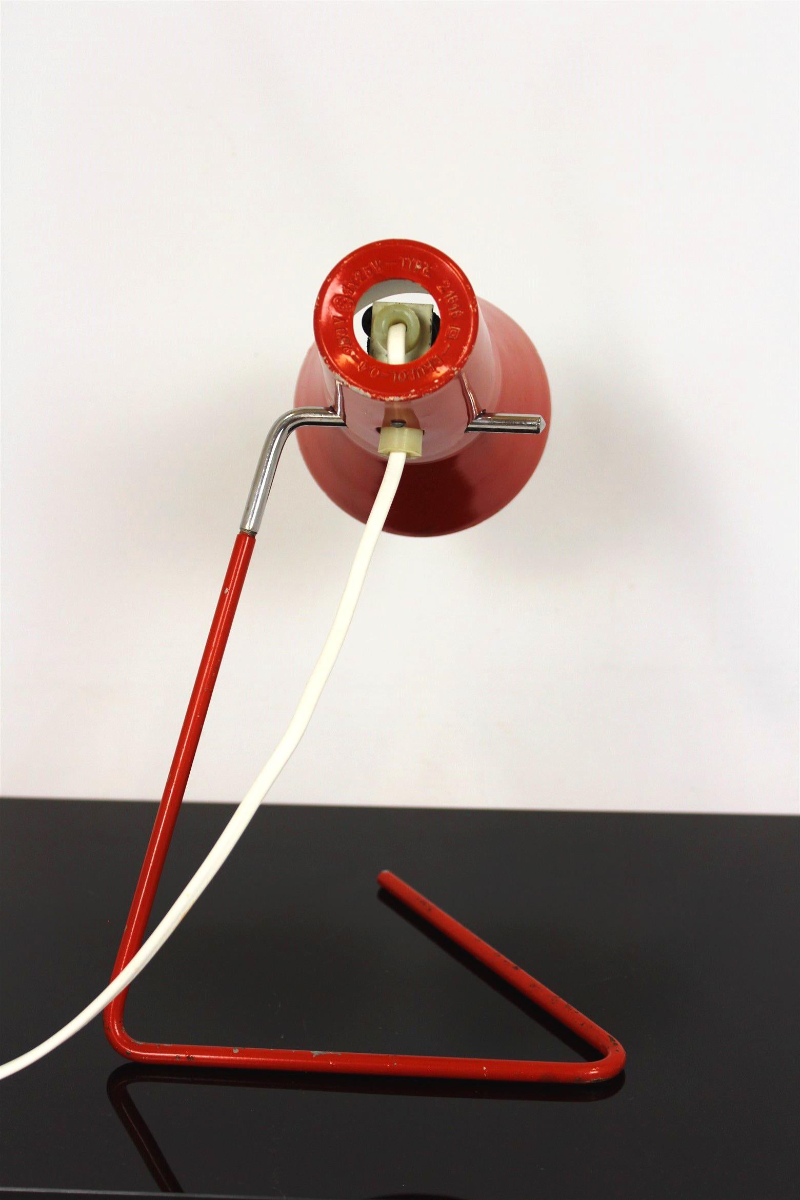 Red Table Lamp by Josef Hurka for Drupol, 1960s For Sale 5