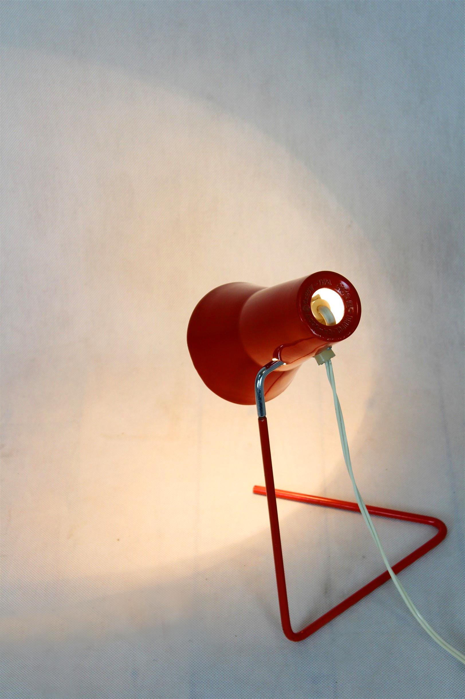Red Table Lamp by Josef Hurka for Drupol, 1960s 9
