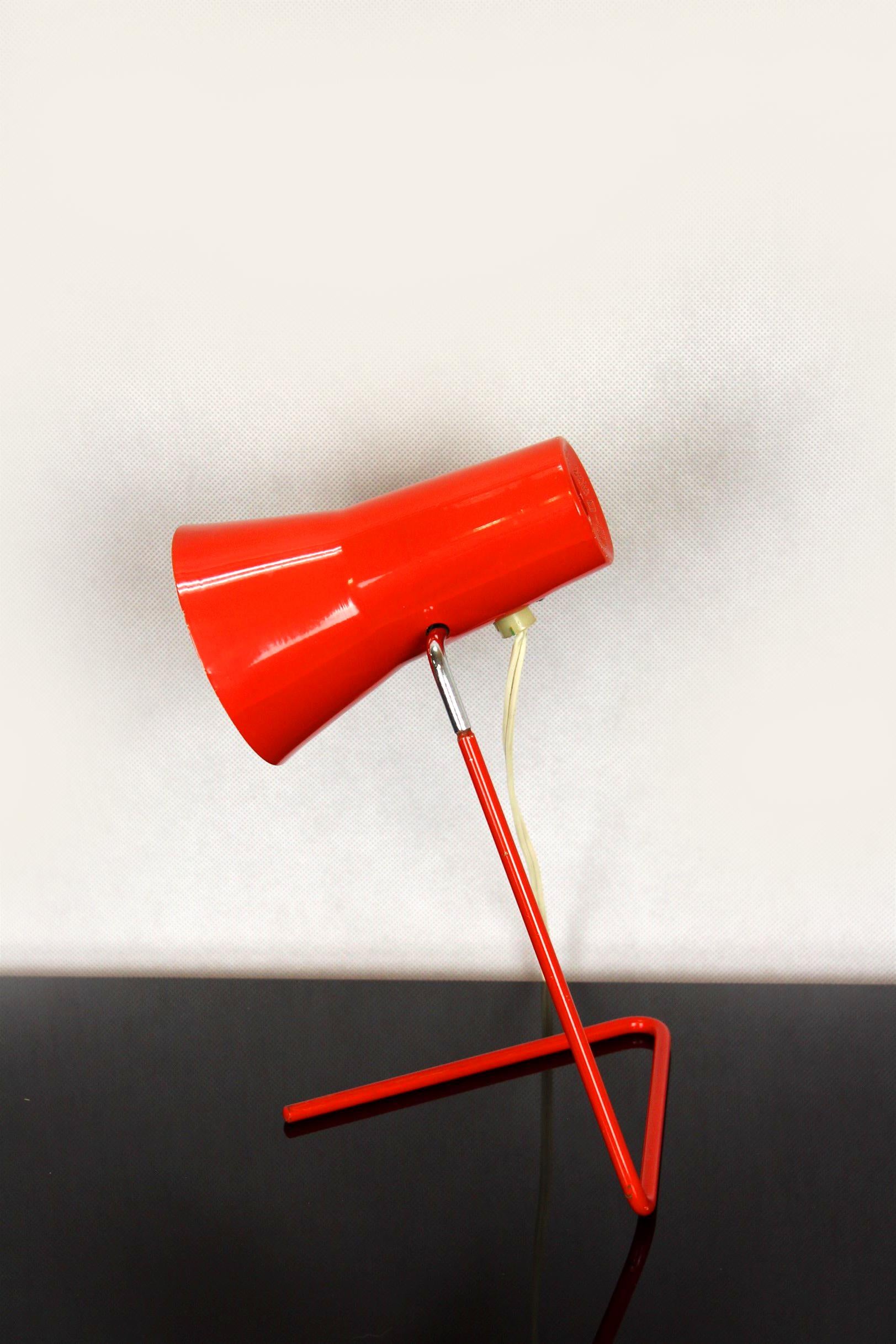 Mid-Century Modern Red Table Lamp by Josef Hurka for Drupol, 1960s
