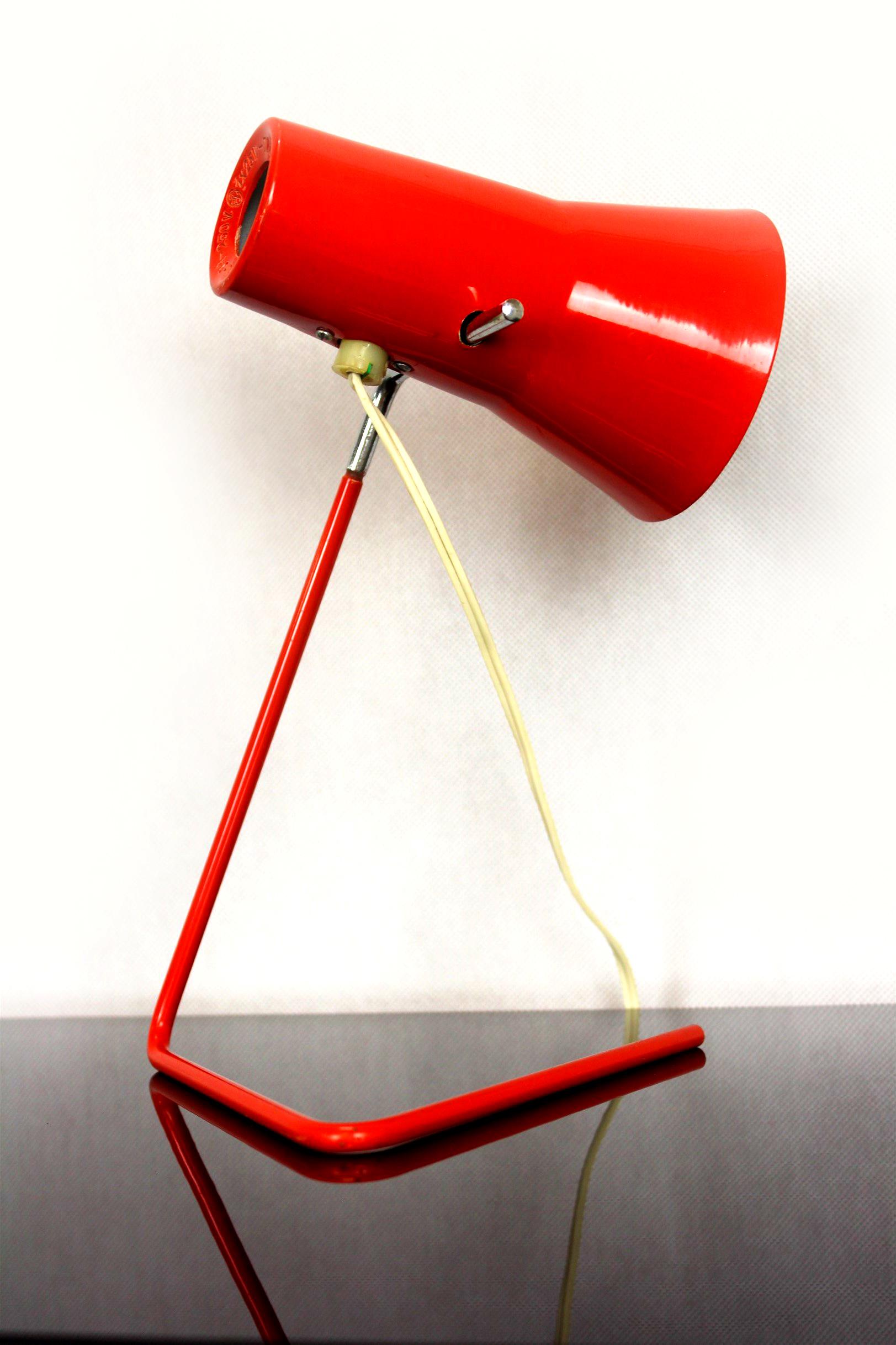 Red Table Lamp by Josef Hurka for Drupol, 1960s 2