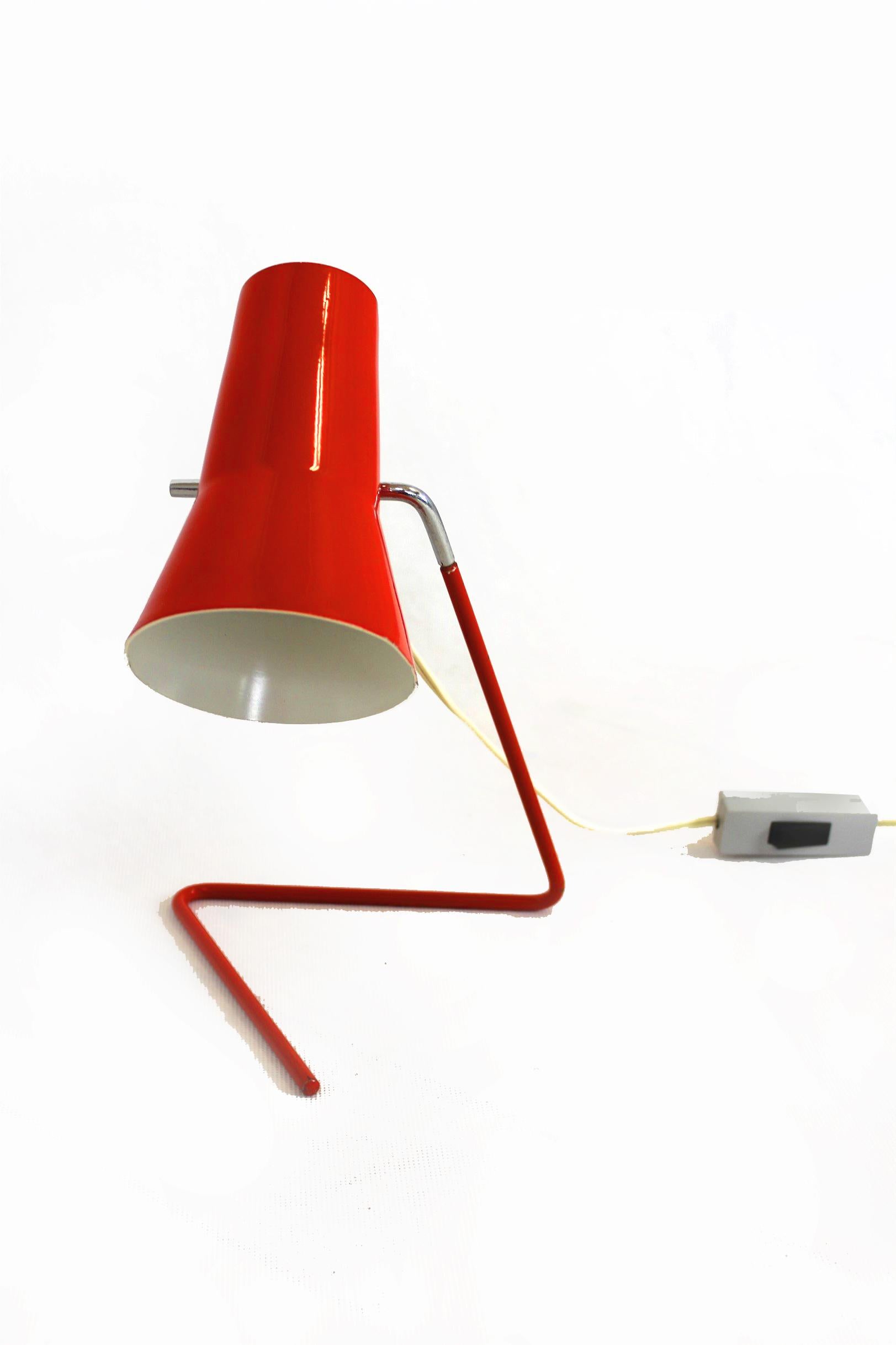 Red Table Lamp by Josef Hurka for Drupol, 1960s 3
