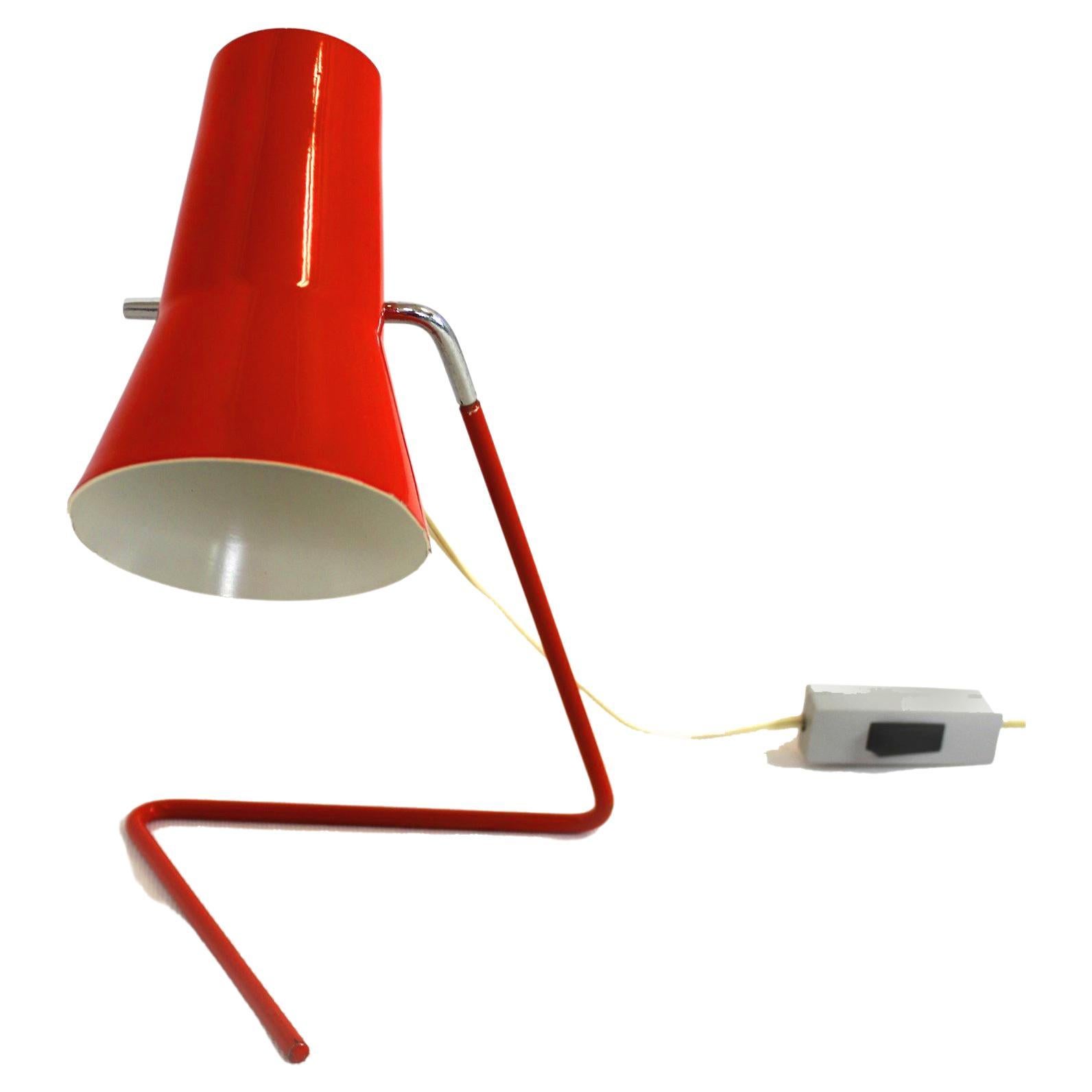 Red Table Lamp by Josef Hurka for Drupol, 1960s