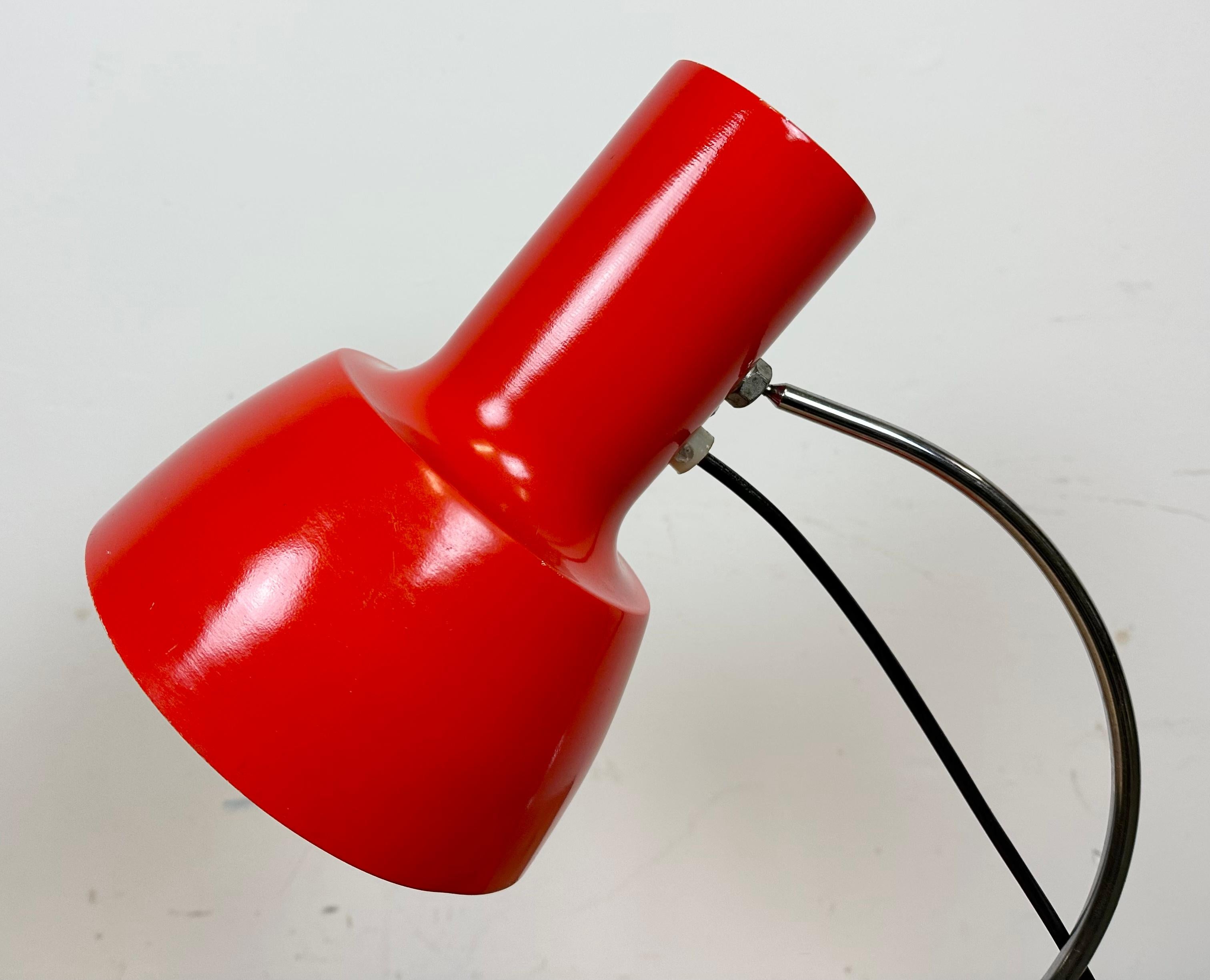 Czech Red Table Lamp by Josef Hurka for Napako, 1960s For Sale