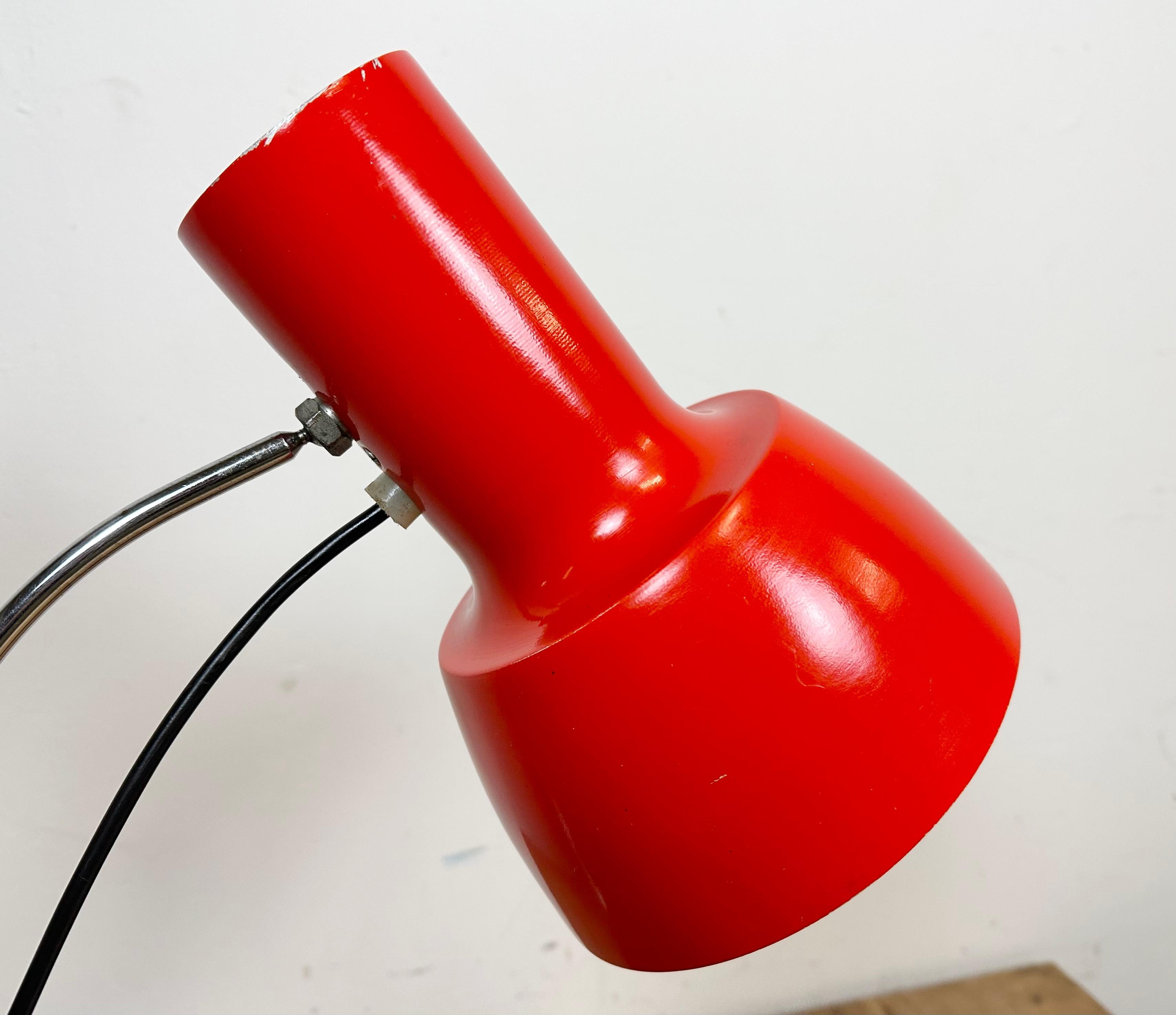Metal Red Table Lamp by Josef Hurka for Napako, 1960s For Sale