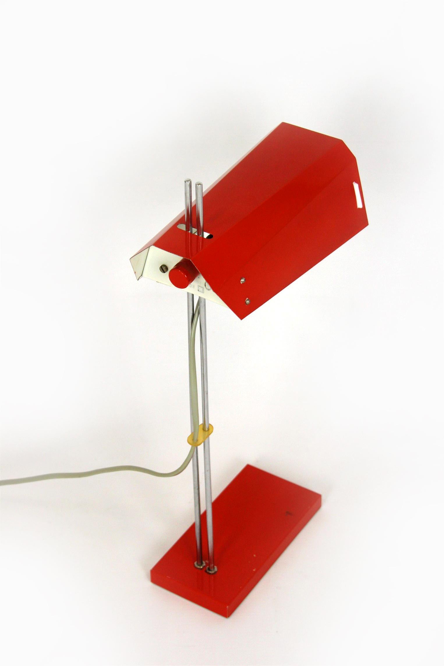 Red Table Lamp by Josef Hurka, Lidokov, 1970s For Sale 4