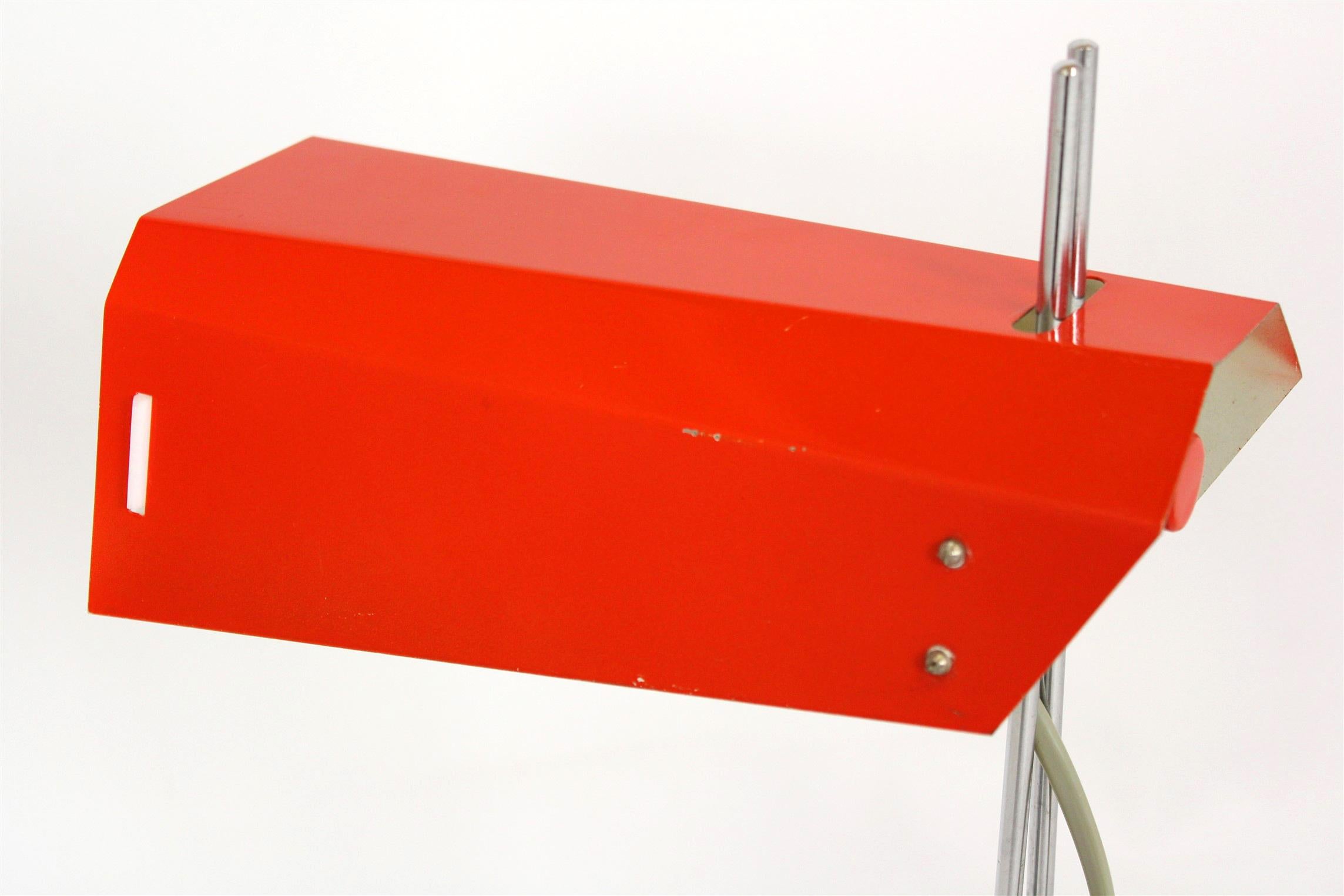 Red Table Lamp by Josef Hurka, Lidokov, 1970s For Sale 5