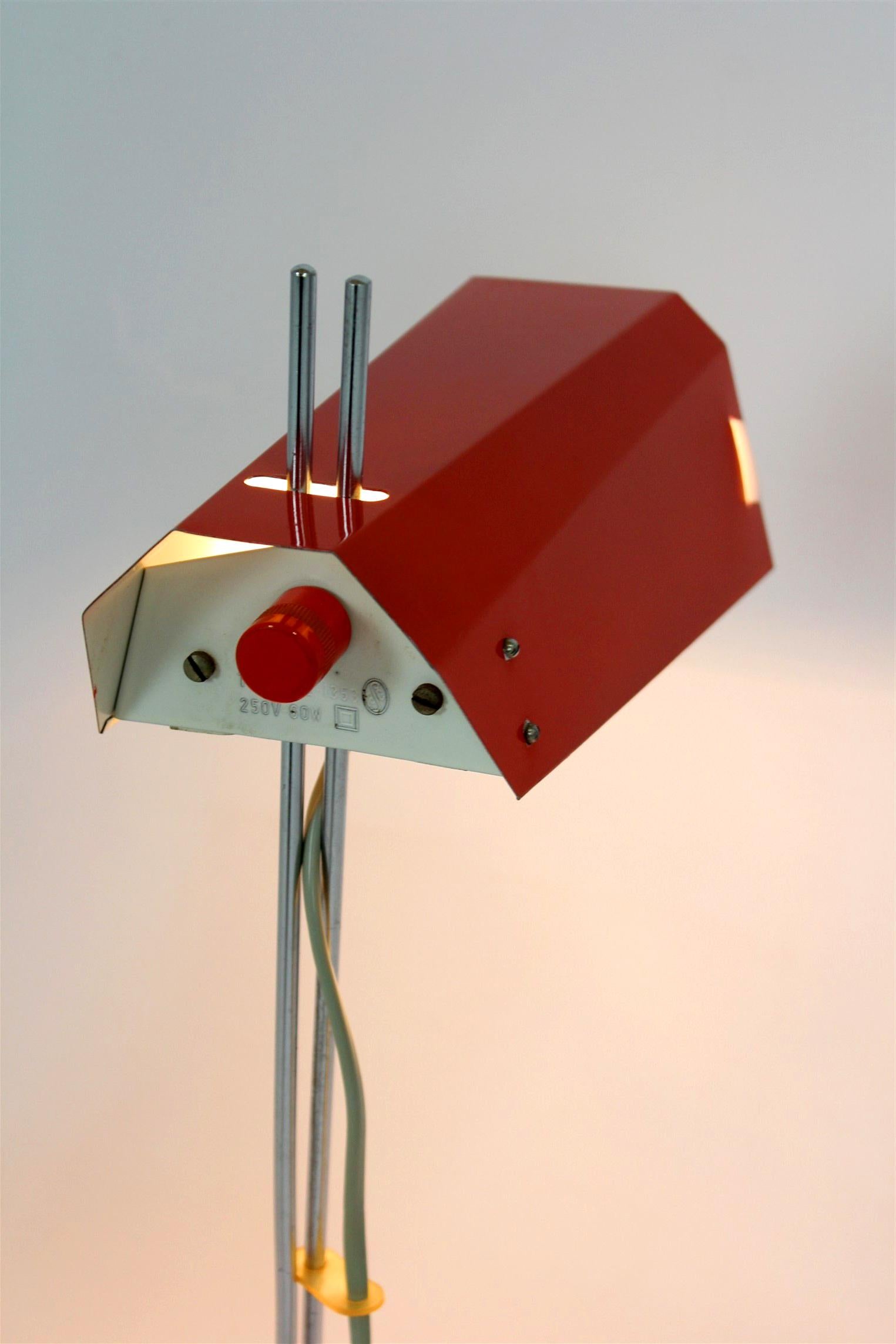 Red Table Lamp by Josef Hurka, Lidokov, 1970s For Sale 10