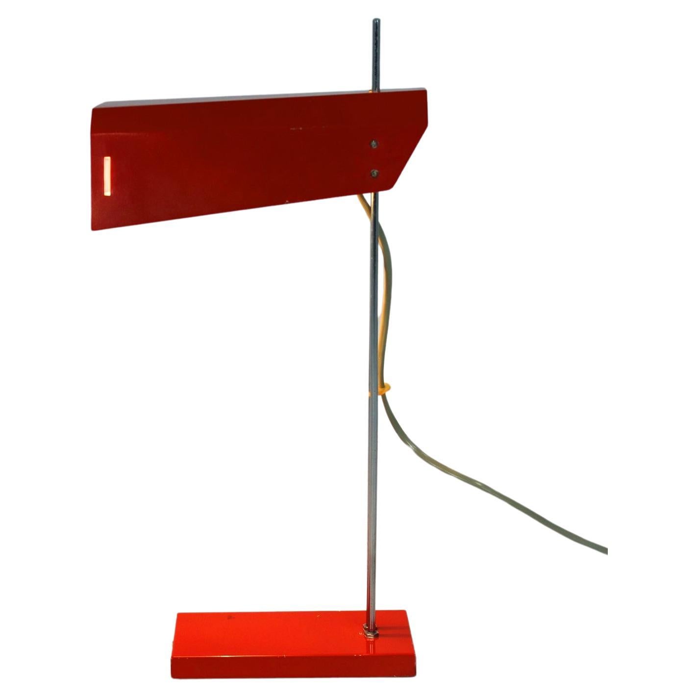 Lampe de bureau rouge Josef Hurka, Lidokov, 1970