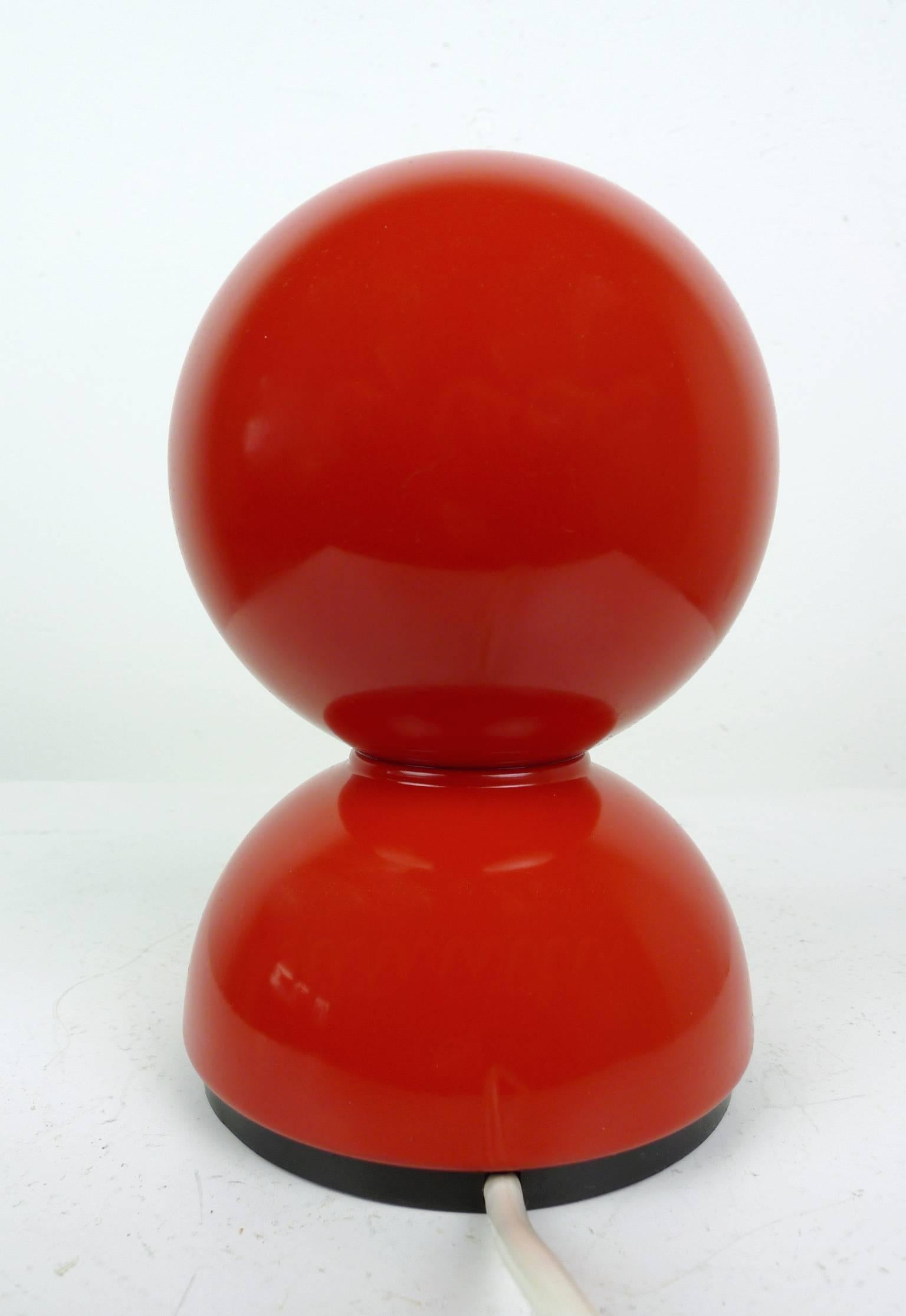 Italian Red Table Lamp Eclisse by Vico Magistretti for Artemide, Italy, 1960s