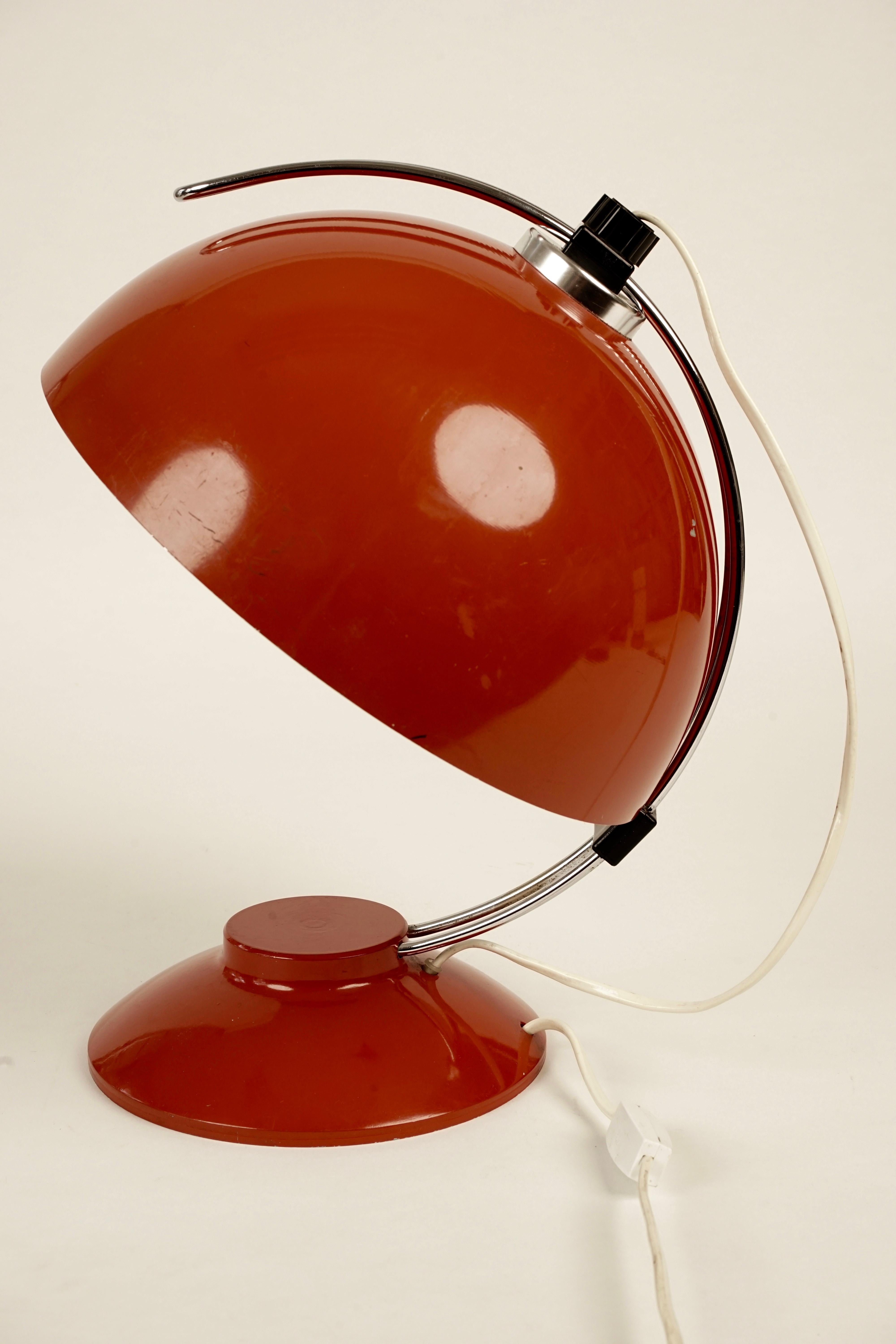 Czech Red Table Lamp from 1970s For Sale