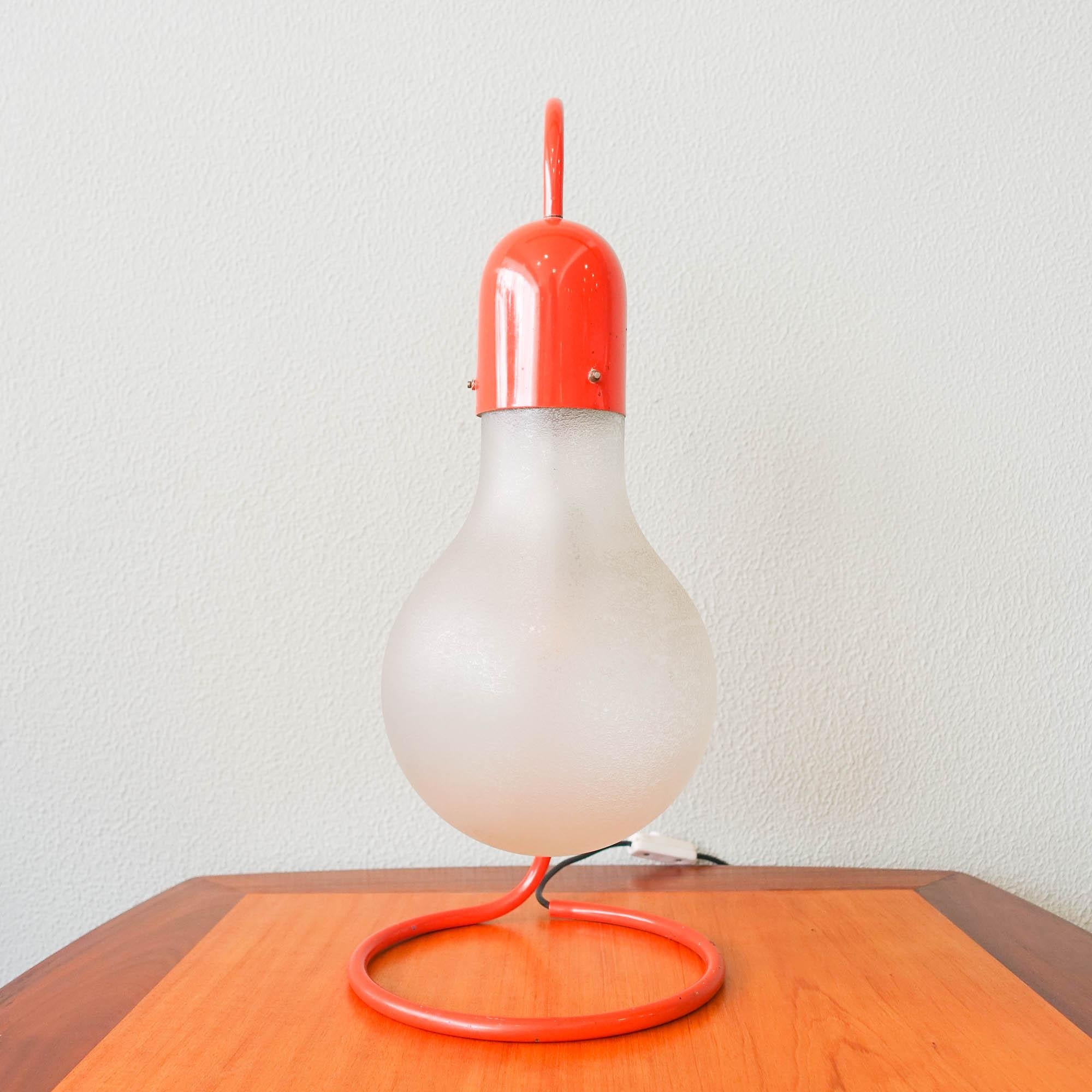 Red Table Lamp from Stilux Milano, 1970s In Good Condition In Lisboa, PT