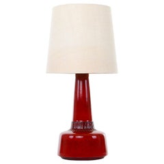 Red Table Lamp No. 1080-2 by Einar Johansen for Soholm, 1960s, Shade Included