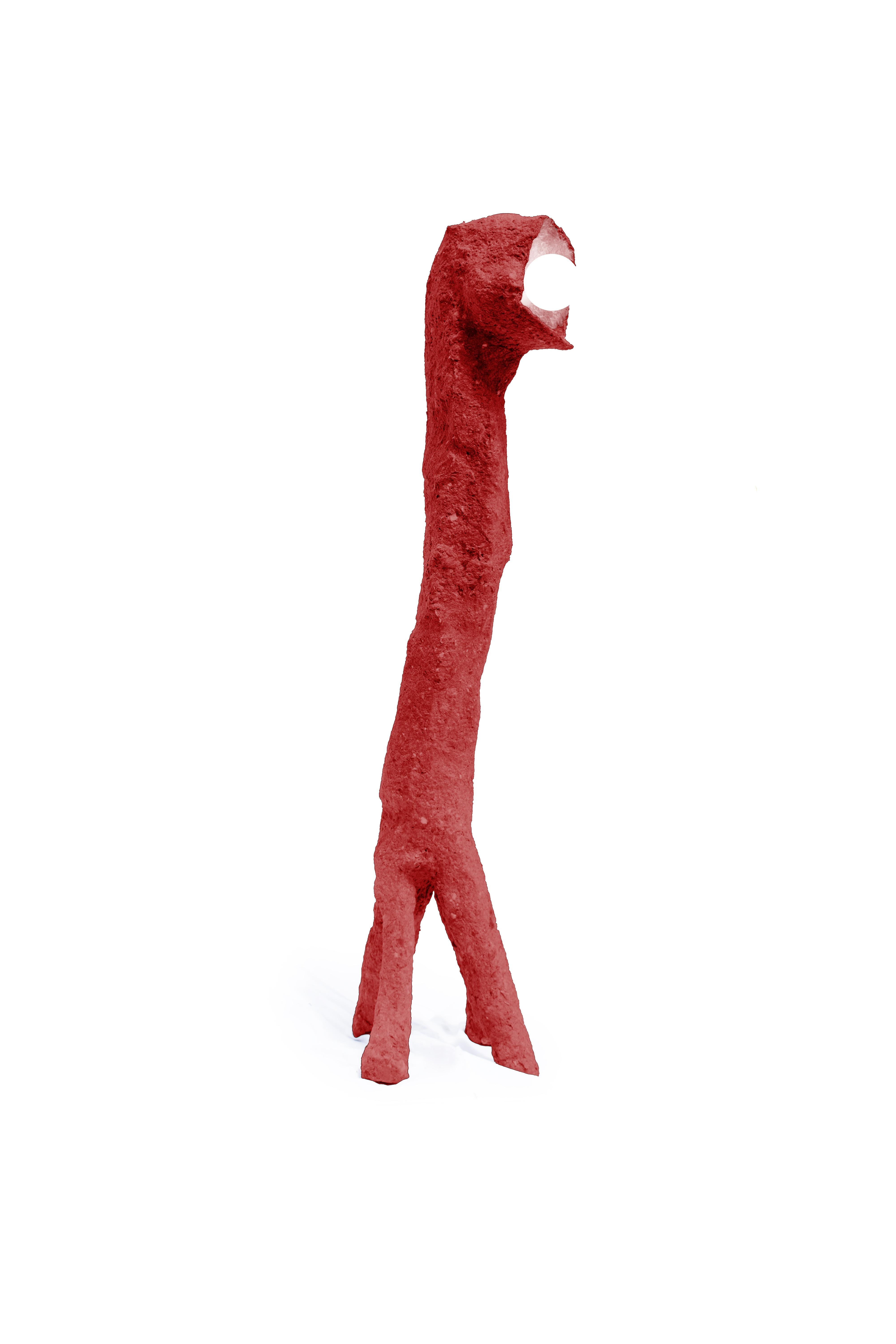Hand-Crafted Red Table Lamp Quattro Zampe By Jonathan Bocca For Sale