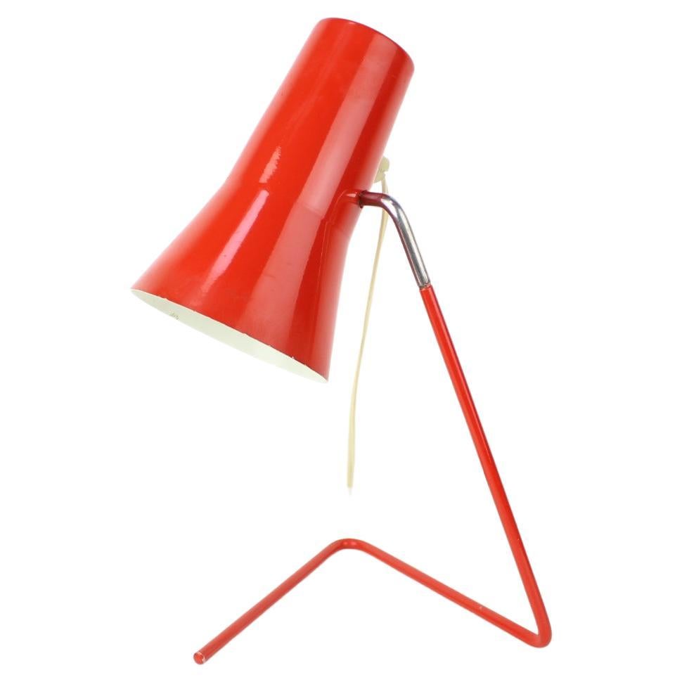 Lampe de bureau rouge avec abat-jour réglable par Hurka pour Drupol, années 1960 en vente