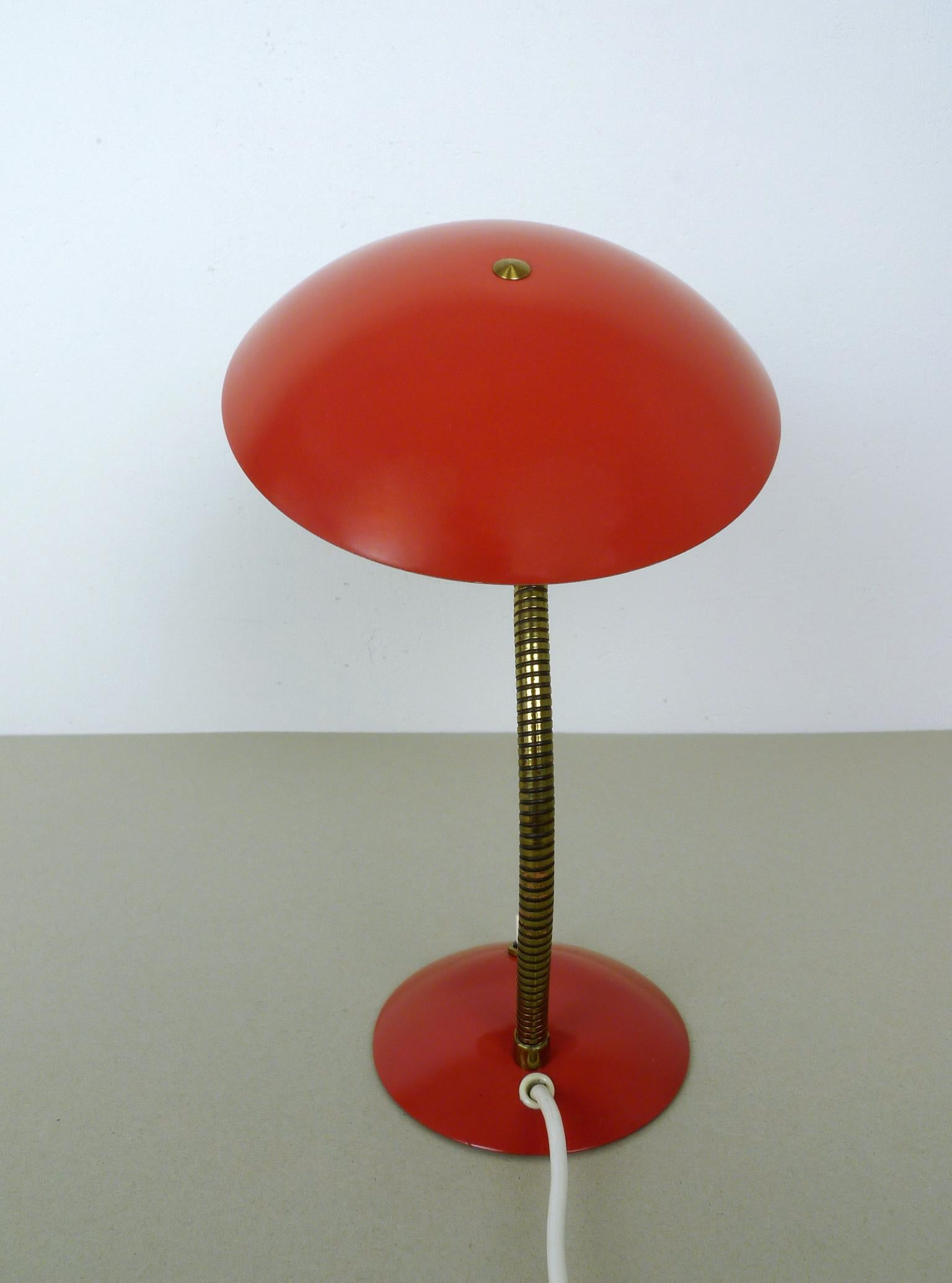 Red Table Lamp with Gooseneck, Germany, 1950s For Sale 4