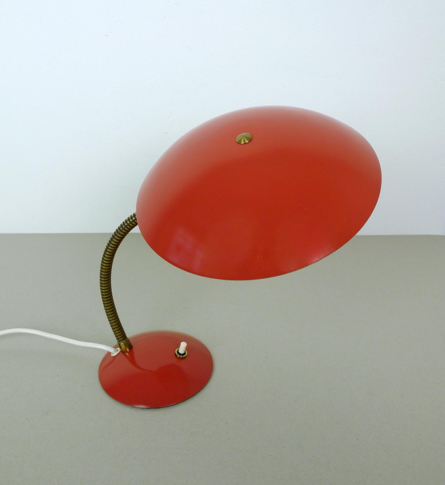 Red Table Lamp with Gooseneck, Germany, 1950s For Sale 1