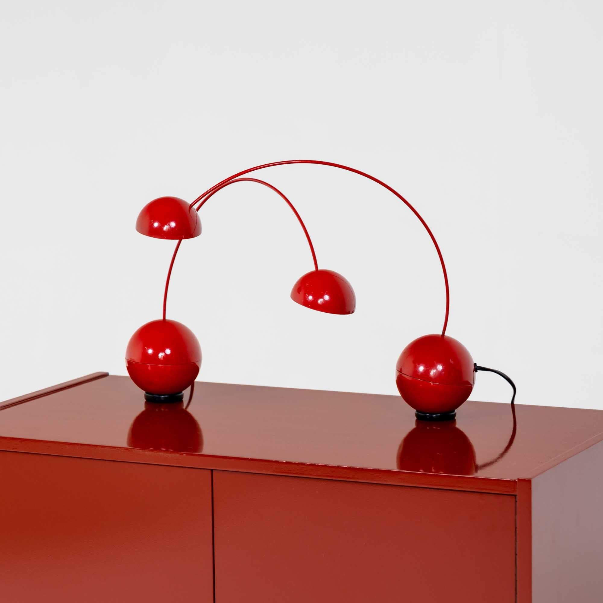 Red table lamps, attr. Valenti, Italy Mid 20th Century 3