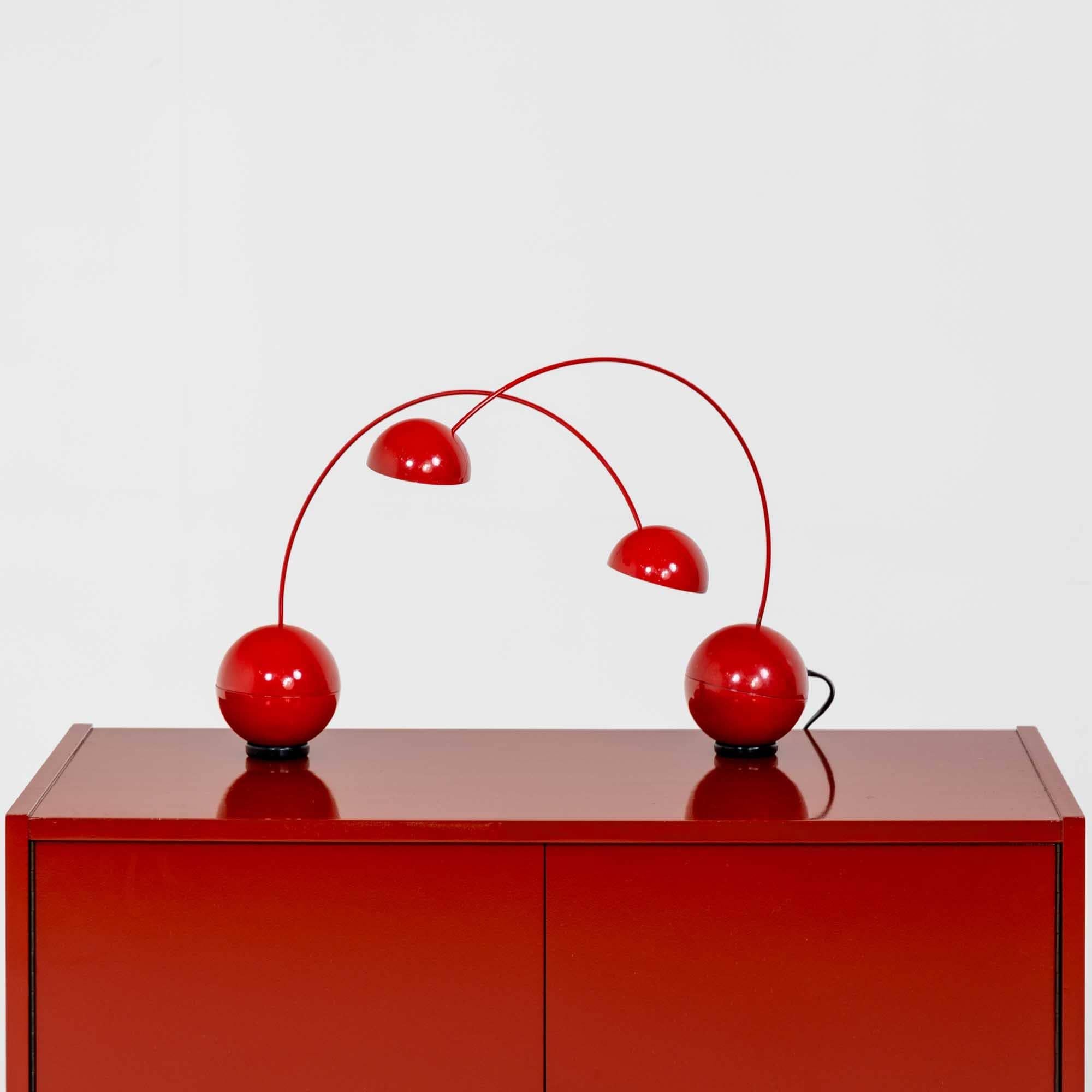 Red table lamps, attr. Valenti, Italy Mid 20th Century 5
