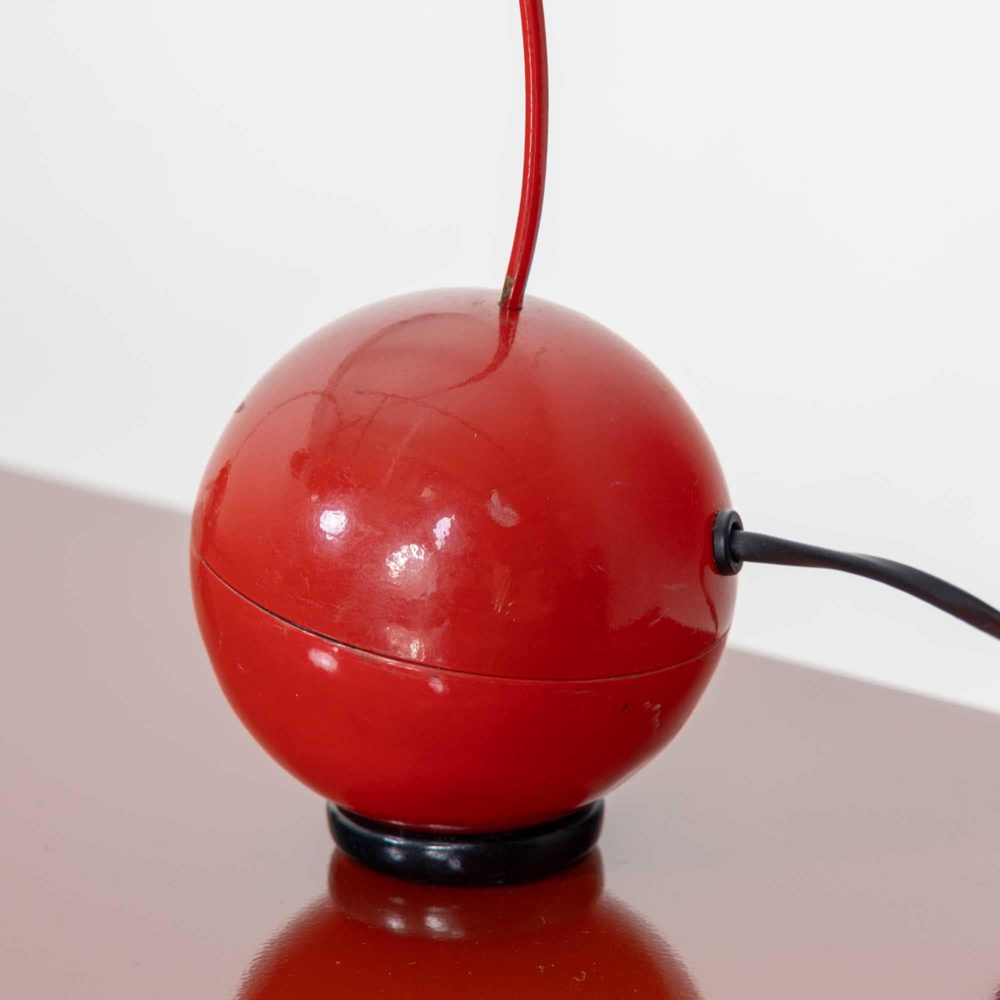 Red table lamps, attr. Valenti, Italy Mid 20th Century 1