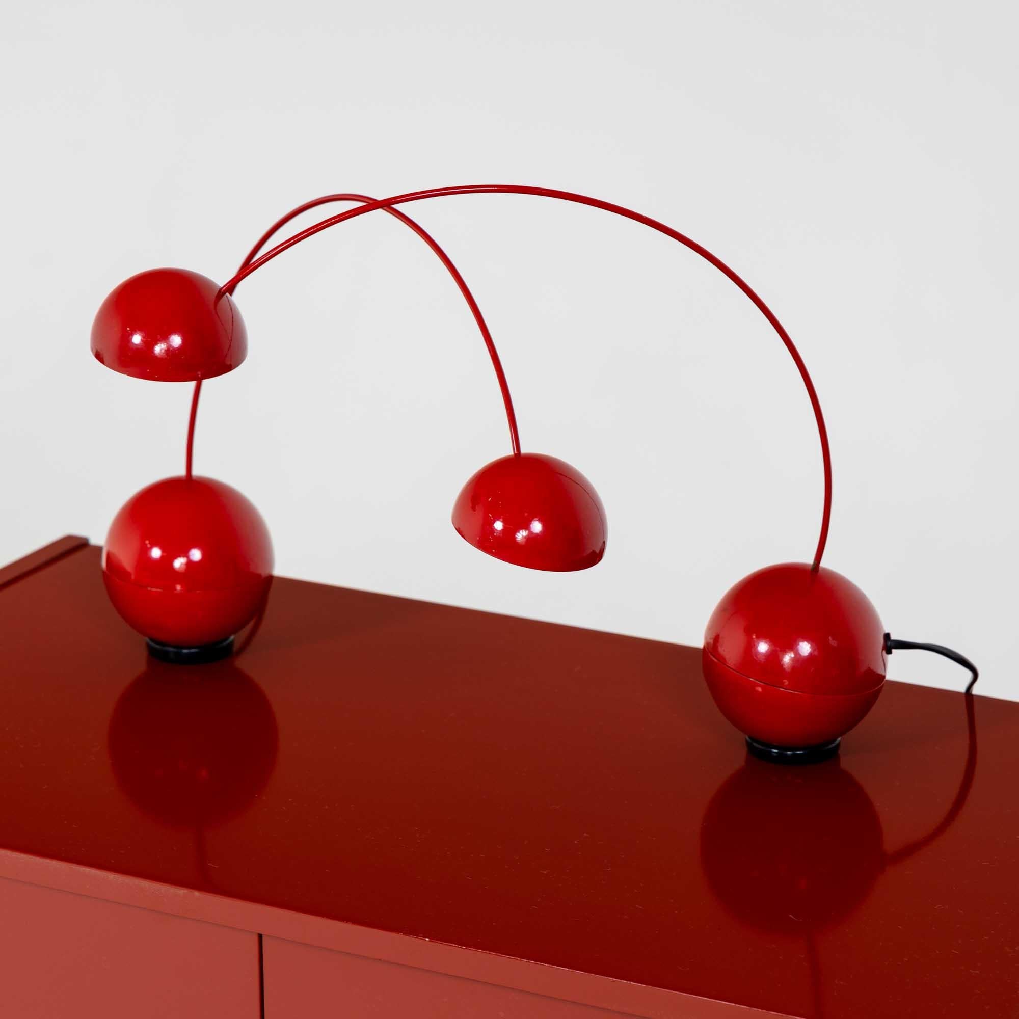 Red table lamps, attr. Valenti, Italy Mid 20th Century 2
