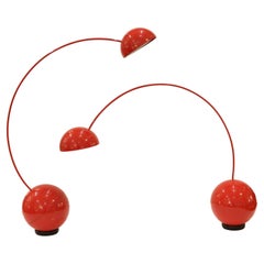 Lámparas de mesa rojas, attr. Valenti, Italia Mediados del siglo XX