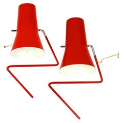 Red Table Lamps by Josef Hurka for Drupol, 1960s, Set of 2