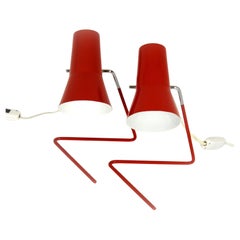 Red Table Lamps by Josef Hurka for Drupol, 1960s, Set of 2