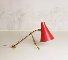 Red table or Wall Lamp Attributed to Giuseppe Ostuni for OLuce, Milano, 1950s