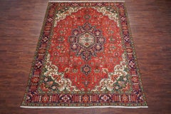 Red Tabriz Area Rug, circa 1940