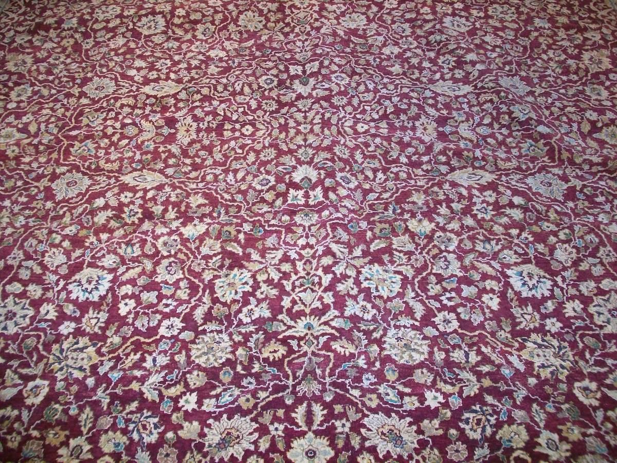 Pakistani Red Tabriz Design Wool Area Rug For Sale