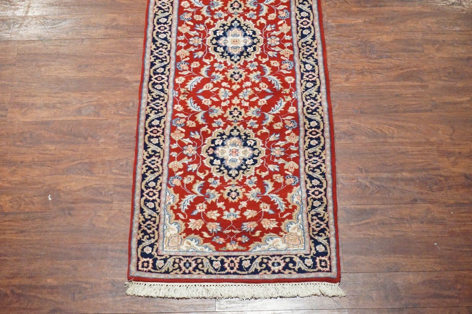 Hand-Knotted Red Tabriz Runner For Sale