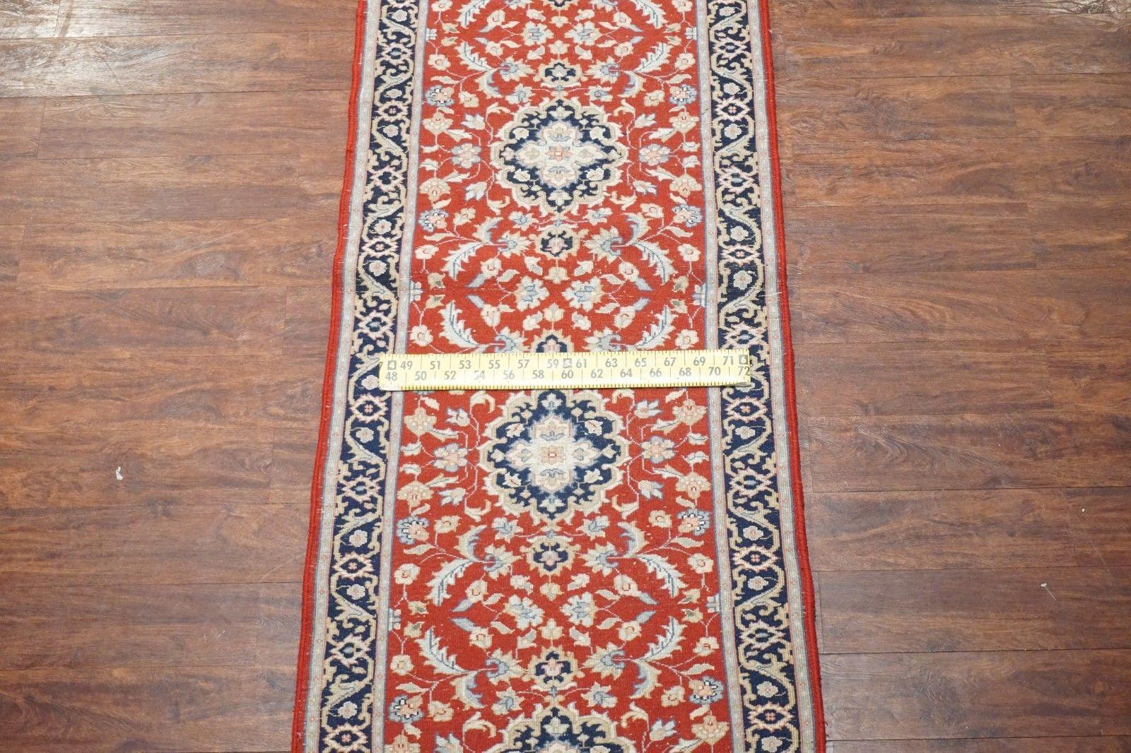 Red Tabriz Runner In Excellent Condition For Sale In Laguna Hills, CA