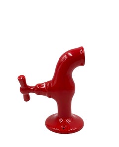 Red tap shaped ceramic, JC Peiré, France ca. 1970
