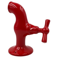 Red tap shaped ceramic, JC Peiré, France ca. 1970
