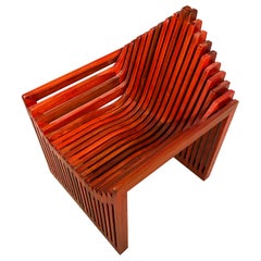 Rotes Teakholz Fabri Accent Stuhl