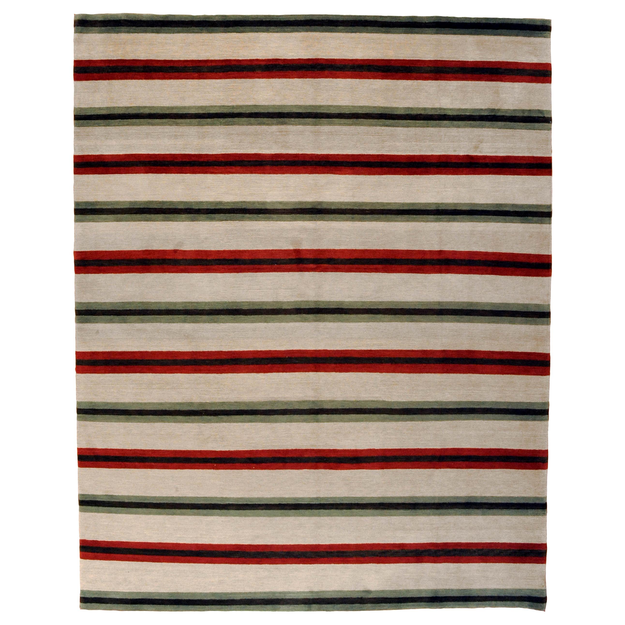 Red Teal And Beige Stripe Area Rug For, Teal And Red Area Rug