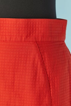 Red textured cotton skirt Thierry Mugler