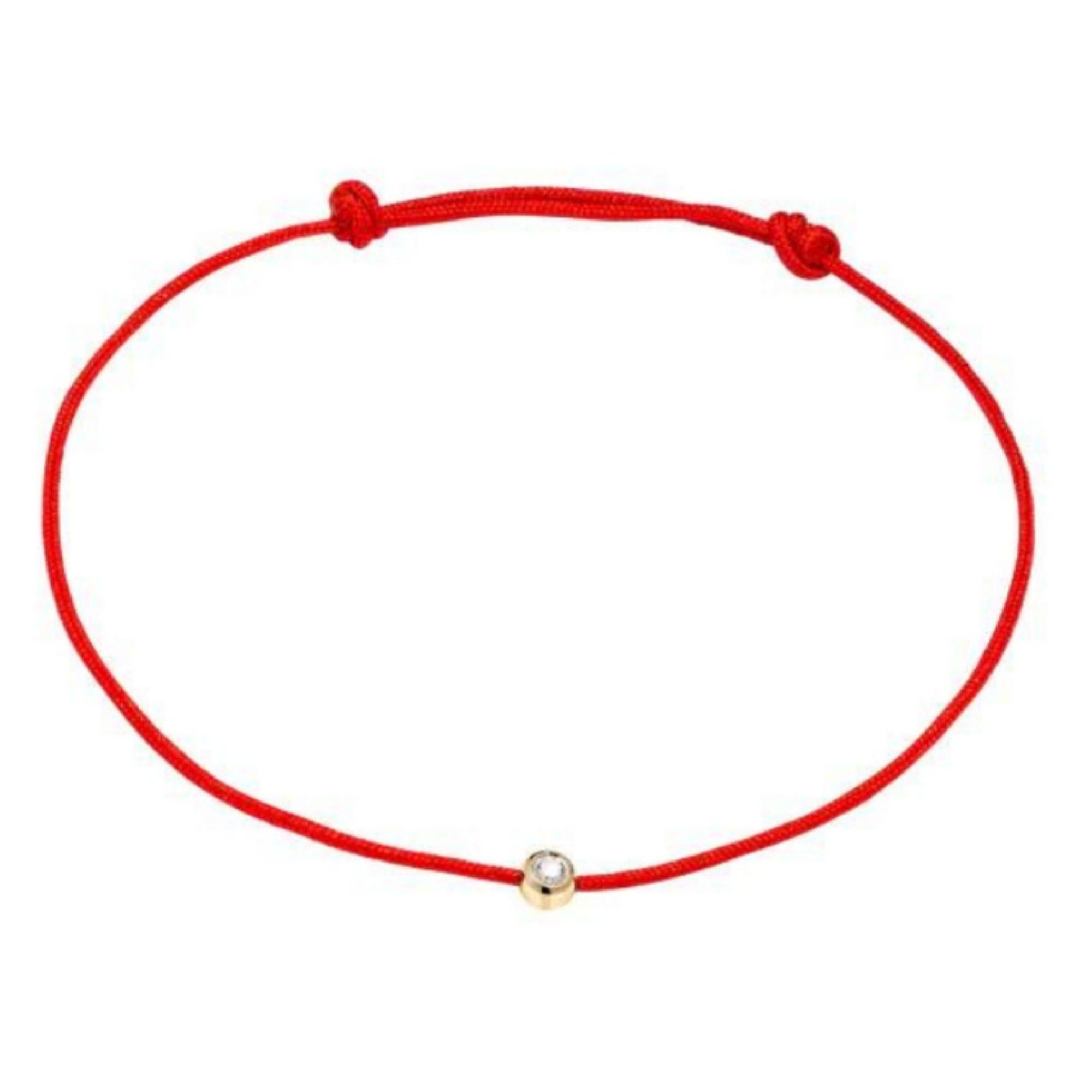 Bracciale in filo rosso con diamante, bracciale realizzato in filo nero di alta qualità in vendita 1