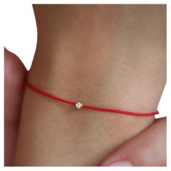 Bracelet en fil rouge avec diamant, Bracelet en fil noir de haute qualité