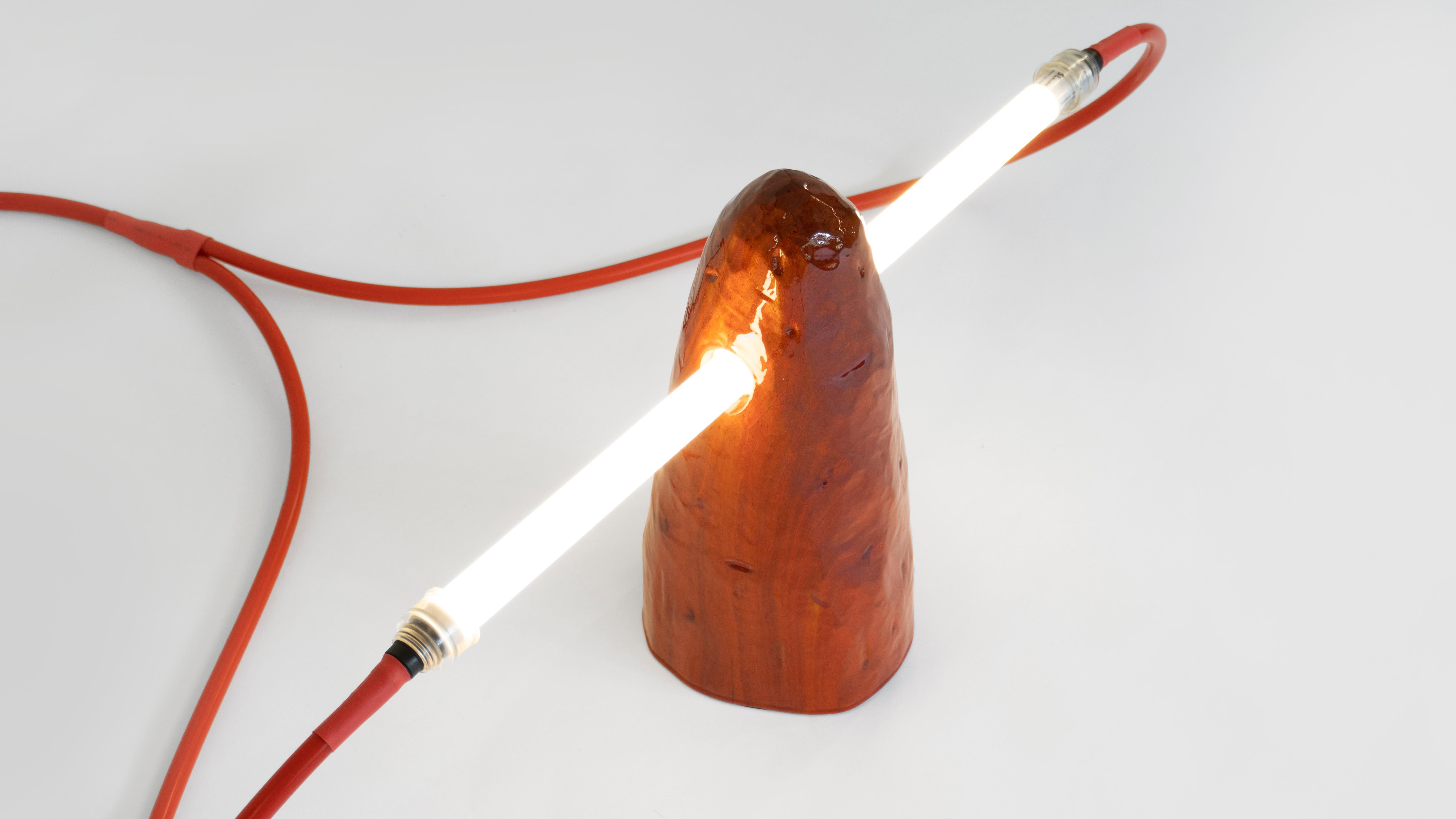 Post-Modern Red Thumb Table Lamp by Henry D'ath For Sale