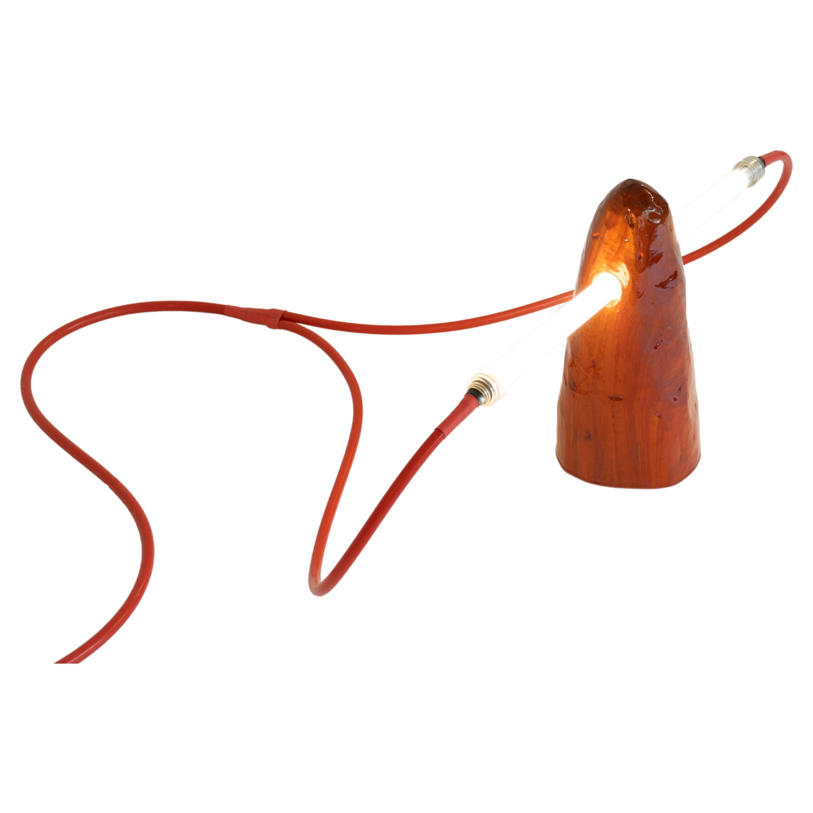 Red Thumb Table Lamp by Henry D'ath For Sale