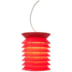 Red Tiered Space Age Pendant Light by Lars Schiøler for Høyrup, 1970s