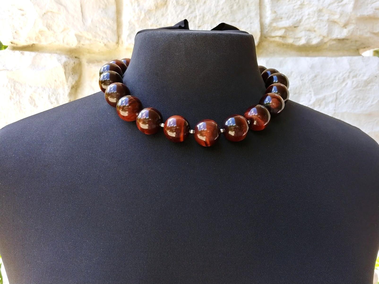 Red Tiger Eye Necklace  For Sale 2