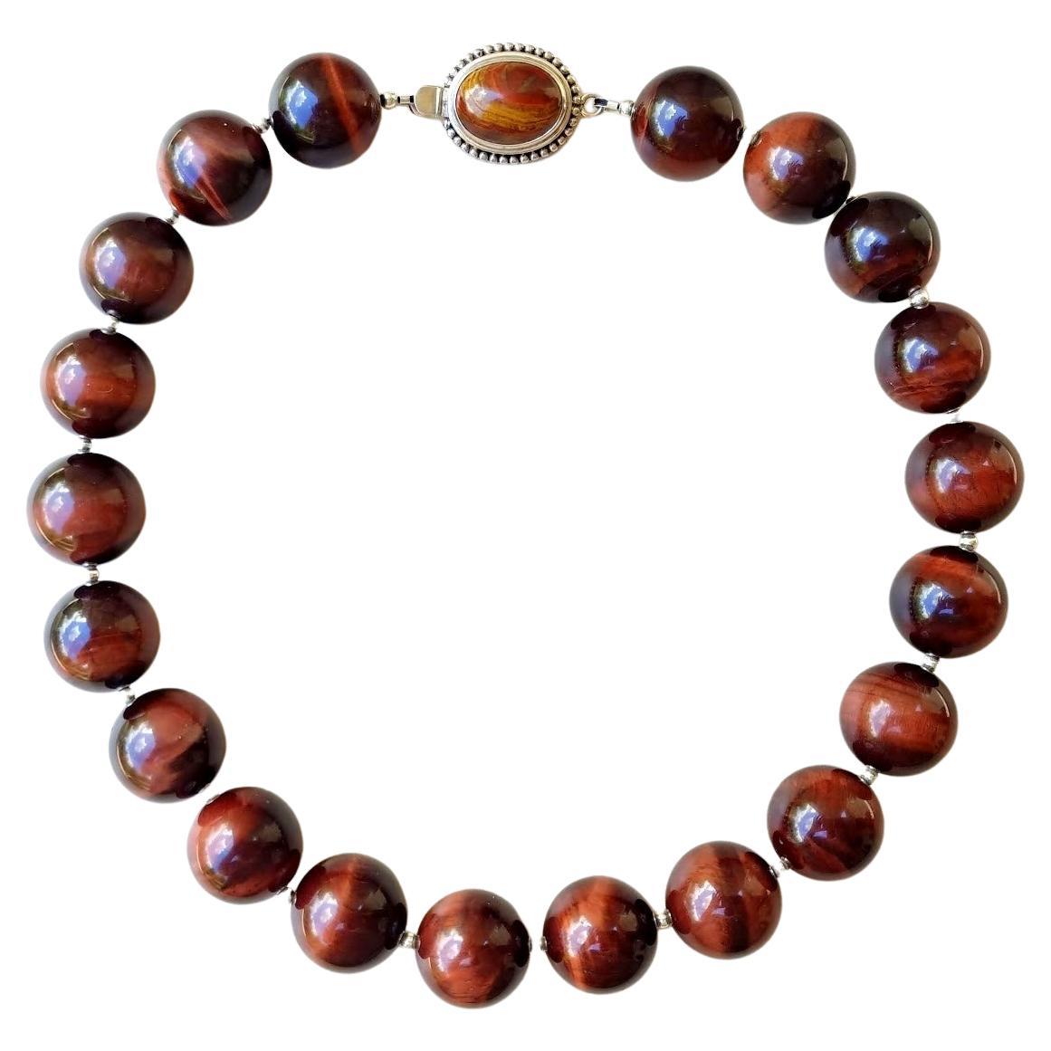 Red Tiger Eye Necklace For Sale