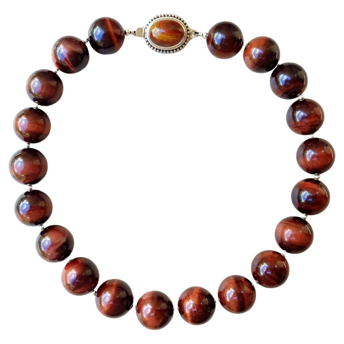 Red Tiger Eye Necklace  For Sale