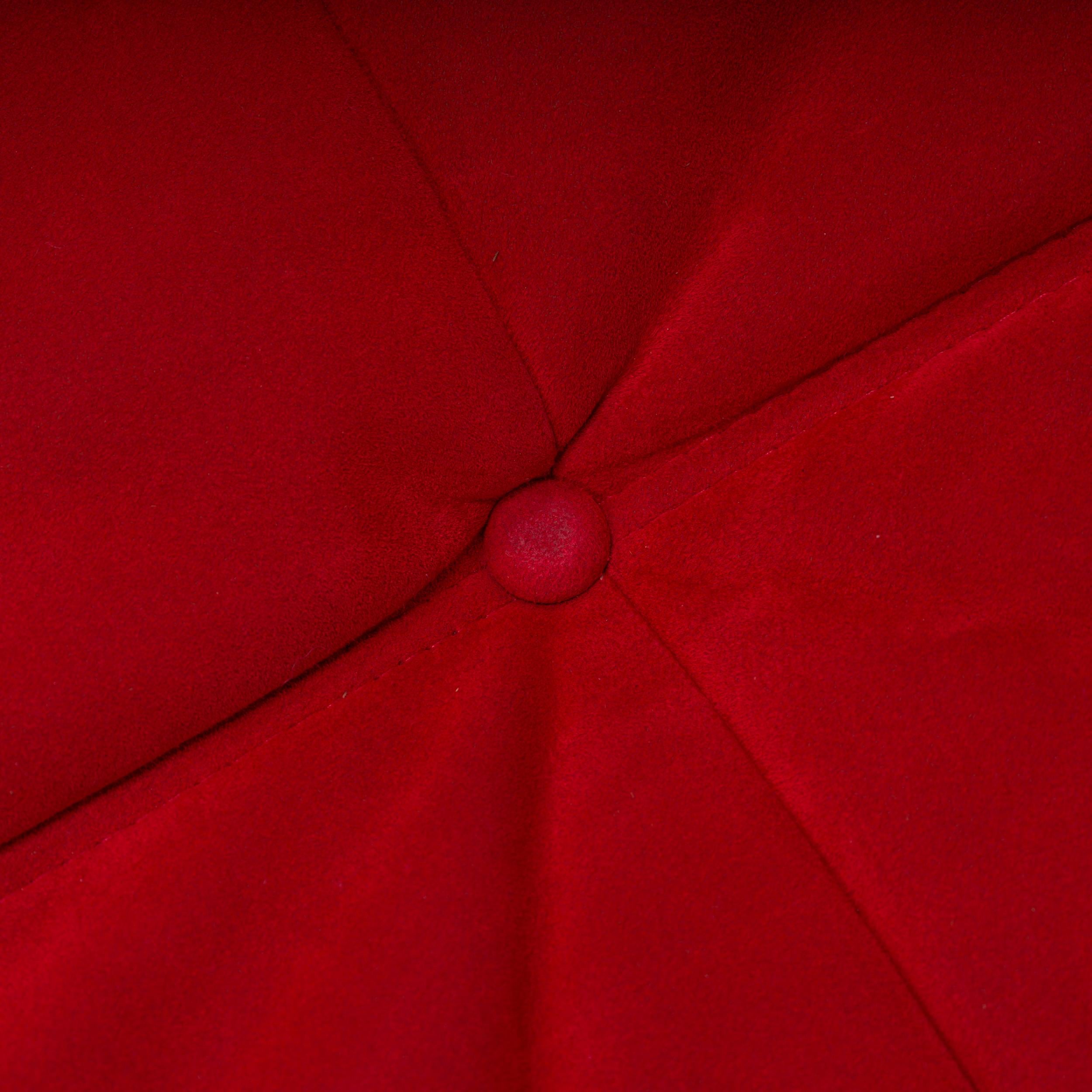Rotes Togo-Sofa von Michel Ducaroy für Ligne Roset, zweiteiliges Set 2