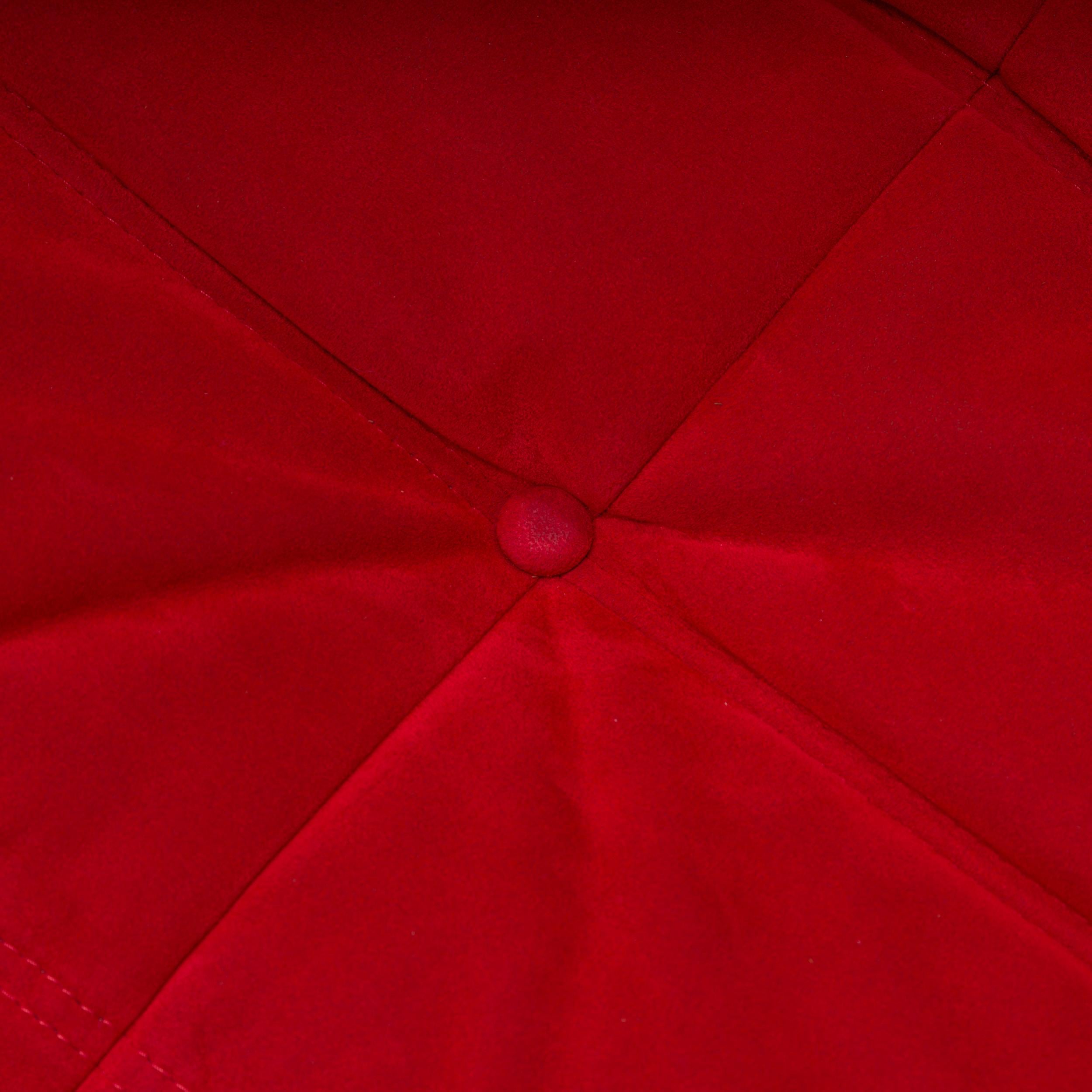 Rotes Togo-Sofa von Michel Ducaroy für Ligne Roset, zweiteiliges Set 3
