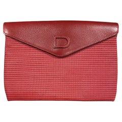 Red Toile de Cuir Red Leather "Envelope" Clutch by Delvaux